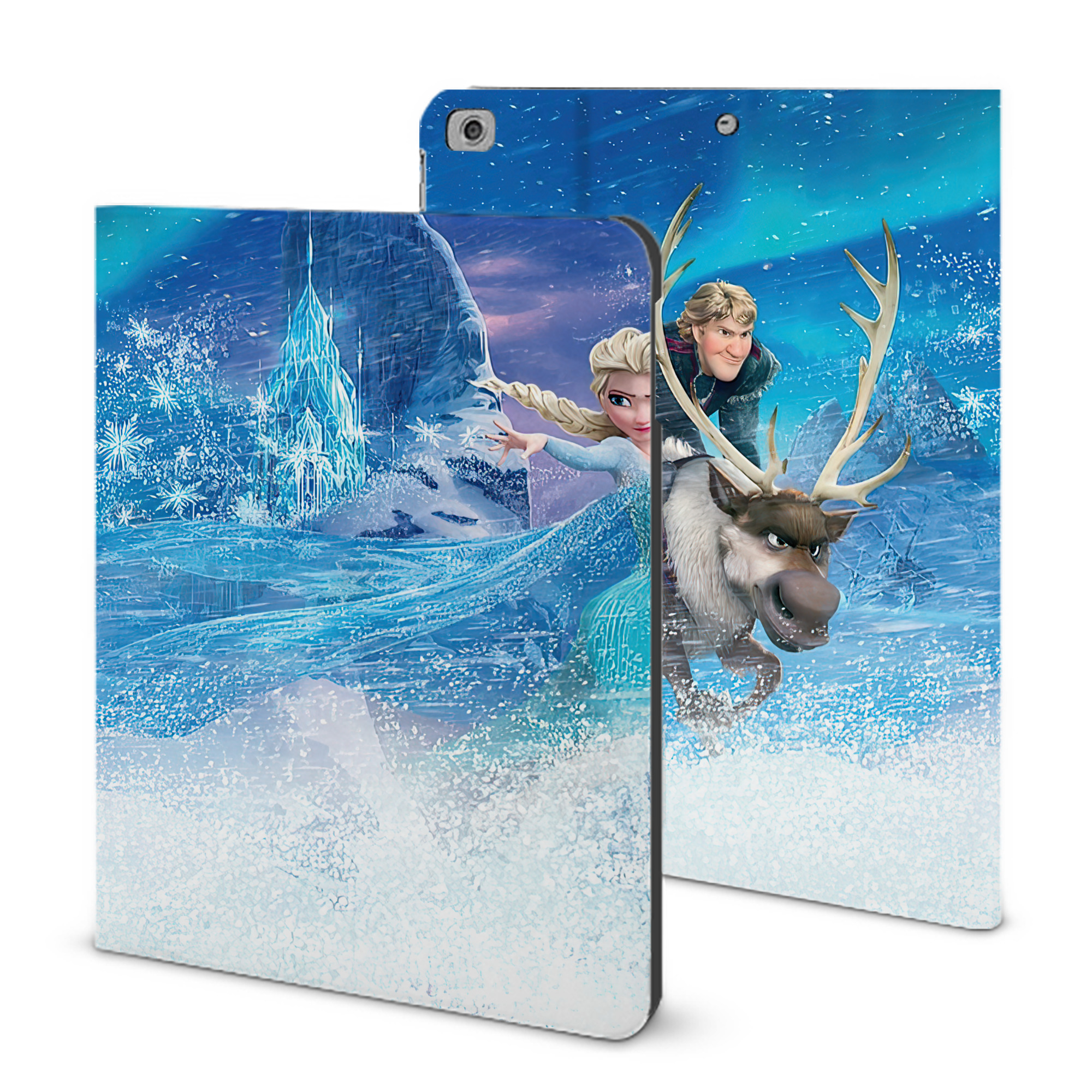 （画像用） アナと雪の女王 アンナ エルサ Frozen Anna Elsa IPad ケース ブック型 PUレザー TPU 耐衝撃 軽量 薄型 ペン収納なし 全面保護 IPad 各モデル対応